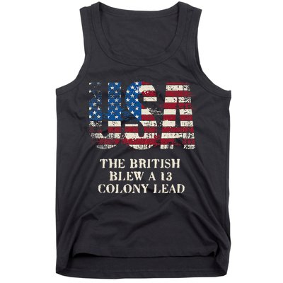 The British Blew A 13 Colony Lead Funny 4th Of July Tank Top