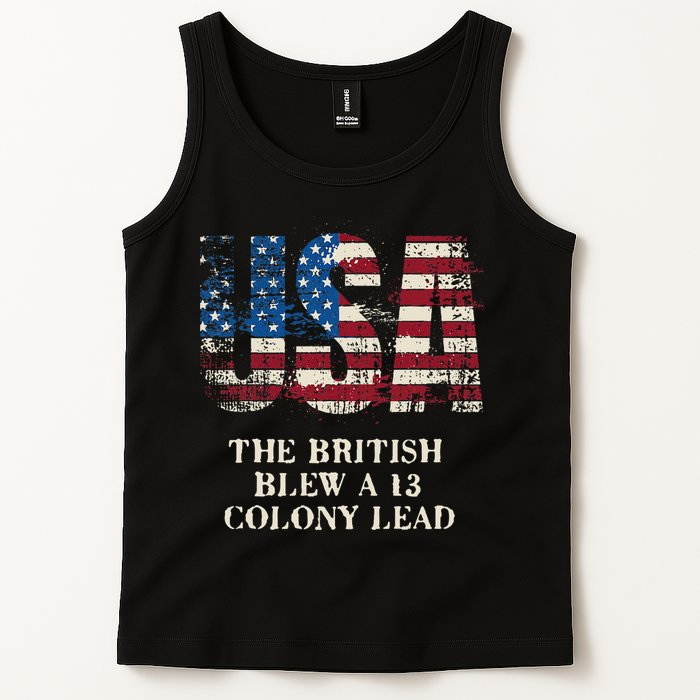 The British Blew A 13 Colony Lead Funny 4th Of July Tank Top