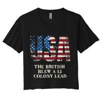 The British Blew A 13 Colony Lead Funny 4th Of July Crop Top