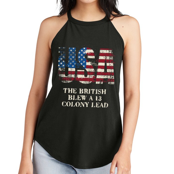 The British Blew A 13 Colony Lead Funny 4th Of July Women's Perfect Tri Rocker Tank
