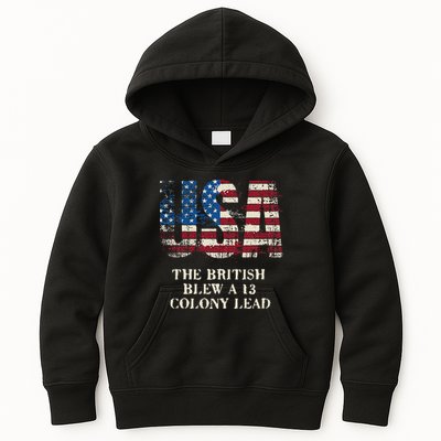 The British Blew A 13 Colony Lead Funny 4th Of July Kids Hoodie