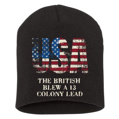 The British Blew A 13 Colony Lead Funny 4th Of July Short Acrylic Beanie