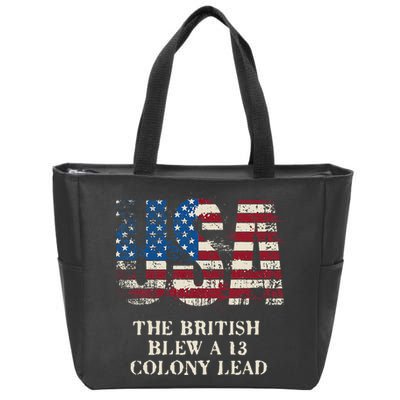 The British Blew A 13 Colony Lead Funny 4th Of July Zip Tote Bag