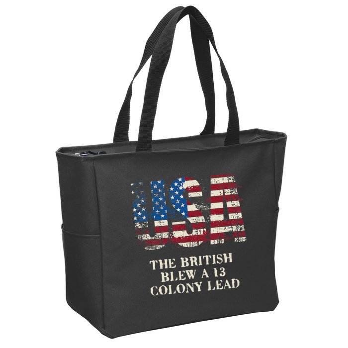 The British Blew A 13 Colony Lead Funny 4th Of July Zip Tote Bag
