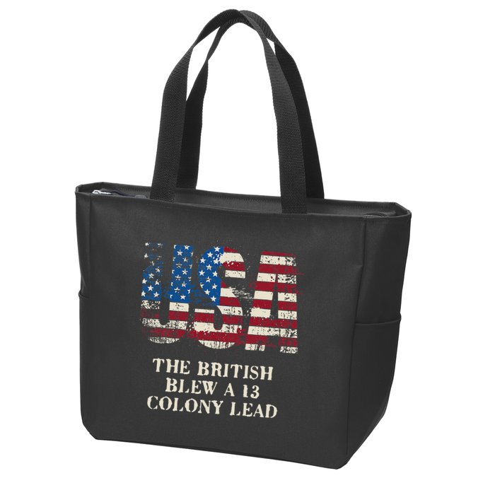 The British Blew A 13 Colony Lead Funny 4th Of July Zip Tote Bag