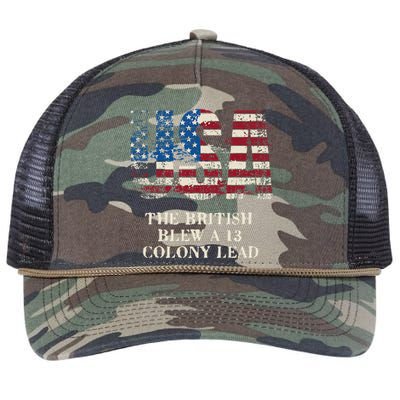 The British Blew A 13 Colony Lead Funny 4th Of July Retro Rope Trucker Hat Cap