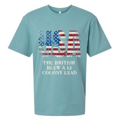 The British Blew A 13 Colony Lead Funny 4th Of July Sueded Cloud Jersey T-Shirt