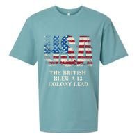 The British Blew A 13 Colony Lead Funny 4th Of July Sueded Cloud Jersey T-Shirt