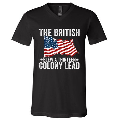 The British Blew A Thirteen Colony Lead V-Neck T-Shirt