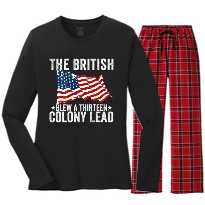 The British Blew A Thirteen Colony Lead Women's Long Sleeve Flannel Pajama Set 