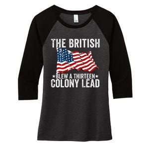 The British Blew A Thirteen Colony Lead Women's Tri-Blend 3/4-Sleeve Raglan Shirt