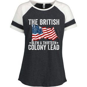 The British Blew A Thirteen Colony Lead Enza Ladies Jersey Colorblock Tee