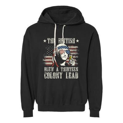 The British Blew A 13 Colony Lead George Washington 4th Of July Garment-Dyed Fleece Hoodie