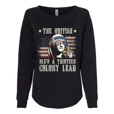 The British Blew A 13 Colony Lead George Washington 4th Of July Womens California Wash Sweatshirt