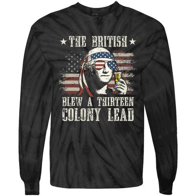 The British Blew A 13 Colony Lead George Washington 4th Of July Tie-Dye Long Sleeve Shirt