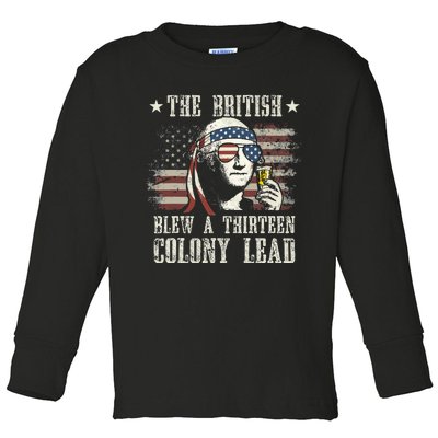 The British Blew A 13 Colony Lead George Washington 4th Of July Toddler Long Sleeve Shirt