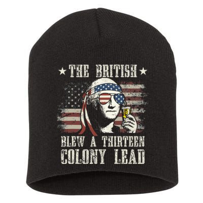 The British Blew A 13 Colony Lead George Washington 4th Of July Short Acrylic Beanie