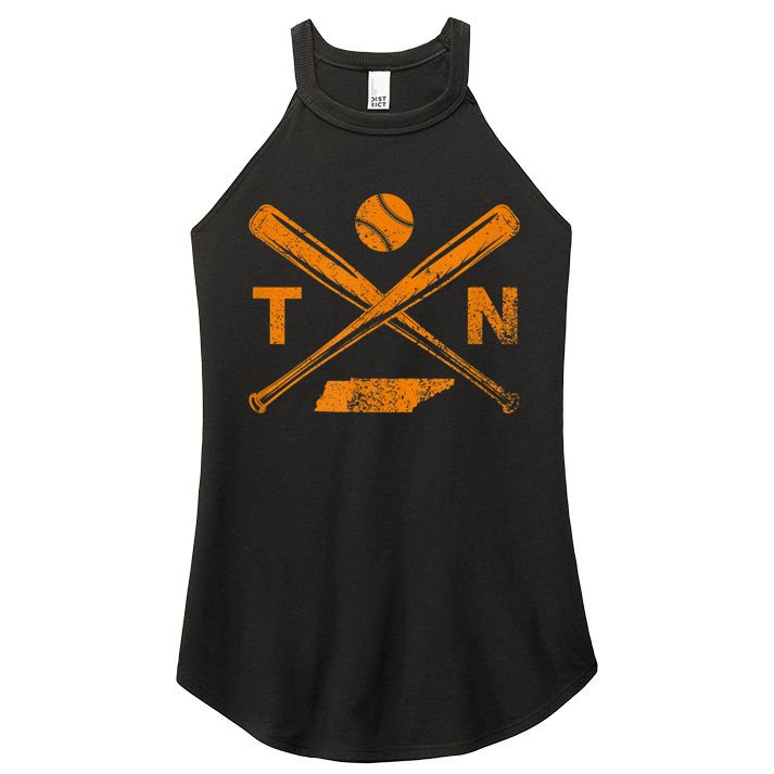 Tennessee Baseball Bats & Ball Classic Baseball Player Women's Perfect Tri Rocker Tank