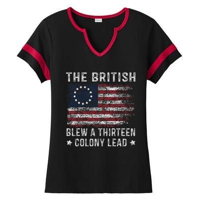 The British Blew A 13 Colony Lead Ladies Halftime Notch Neck Tee