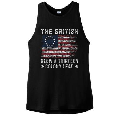 The British Blew A 13 Colony Lead Ladies PosiCharge Tri-Blend Wicking Tank