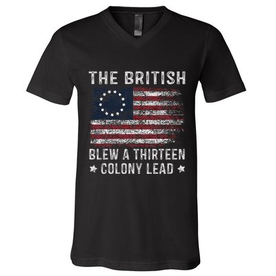 The British Blew A 13 Colony Lead V-Neck T-Shirt