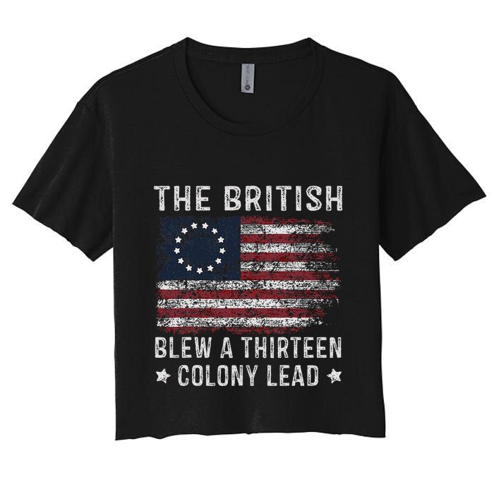 The British Blew A 13 Colony Lead Women's Crop Top Tee