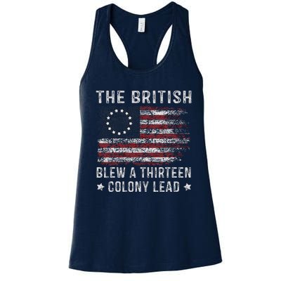 The British Blew A 13 Colony Lead Women's Racerback Tank