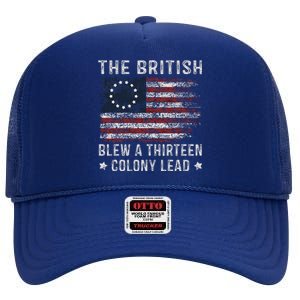 The British Blew A 13 Colony Lead High Crown Mesh Back Trucker Hat