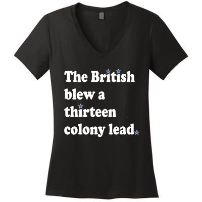 The British Blew A Thirteen Colony Lead Women's V-Neck T-Shirt