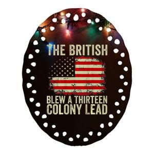 The British Blew A Thirteen Colony Lead Ceramic Oval Ornament