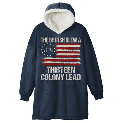 The British Blew A 13 Colony Lead Funny 4th Of July Funny Hooded Wearable Blanket