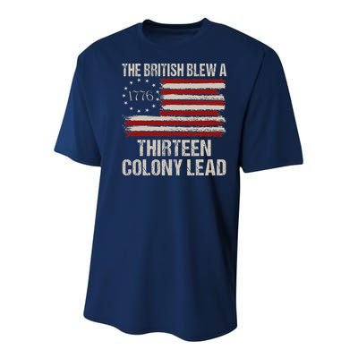 The British Blew A 13 Colony Lead Funny 4th Of July Funny Youth Performance Sprint T-Shirt