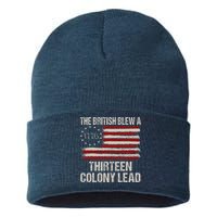 The British Blew A 13 Colony Lead Funny 4th Of July Funny Sustainable Knit Beanie