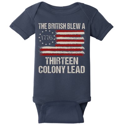 The British Blew A 13 Colony Lead Funny 4th Of July Funny Baby Bodysuit