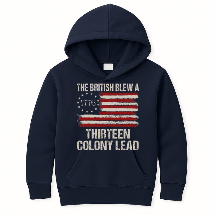 The British Blew A 13 Colony Lead Funny 4th Of July Funny Kids Hoodie