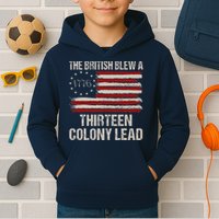 The British Blew A 13 Colony Lead Funny 4th Of July Funny Kids Hoodie