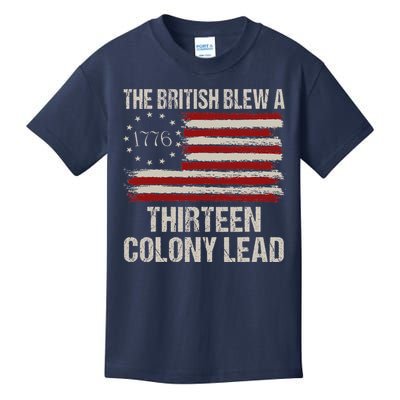 The British Blew A 13 Colony Lead Funny 4th Of July Funny Kids T-Shirt