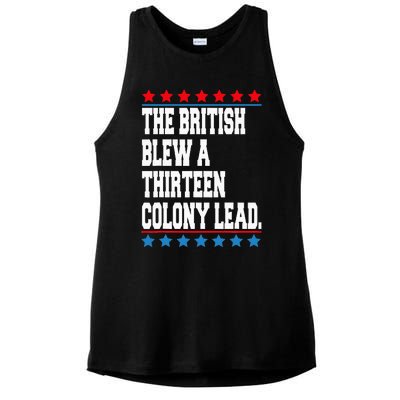 The British Blew A Thirteen Colony Lead 4th Of July Ladies PosiCharge Tri-Blend Wicking Tank