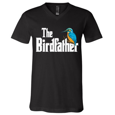 The Birdfather Bird Watching Funny Meme Birder Daddy V-Neck T-Shirt