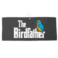 The Birdfather Bird Watching Funny Meme Birder Daddy Large Microfiber Waffle Golf Towel