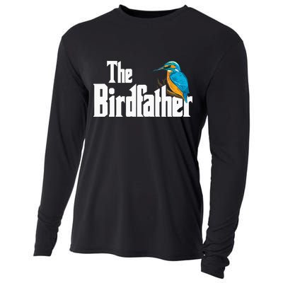 The Birdfather Bird Watching Funny Meme Birder Daddy Cooling Performance Long Sleeve Crew