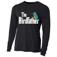 The Birdfather Bird Watching Funny Meme Birder Daddy Cooling Performance Long Sleeve Crew