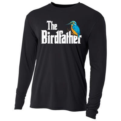 The Birdfather Bird Watching Funny Meme Birder Daddy Cooling Performance Long Sleeve Crew