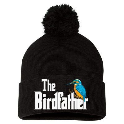 The Birdfather Bird Watching Funny Meme Birder Daddy Pom Pom 12in Knit Beanie