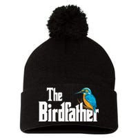 The Birdfather Bird Watching Funny Meme Birder Daddy Pom Pom 12in Knit Beanie