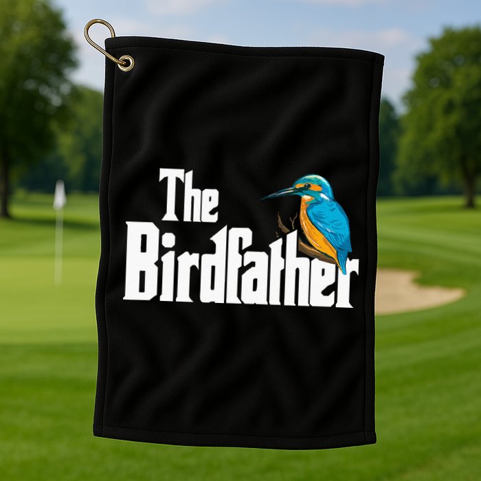 The Birdfather Bird Watching Funny Meme Birder Daddy Golf Towel