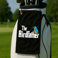 The Birdfather Bird Watching Funny Meme Birder Daddy Golf Towel