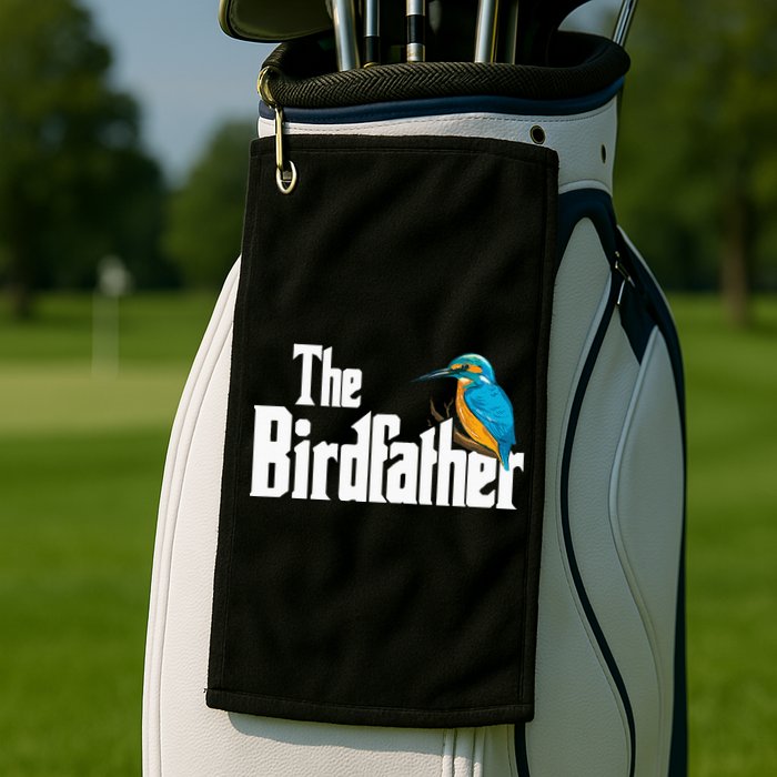 The Birdfather Bird Watching Funny Meme Birder Daddy Golf Towel