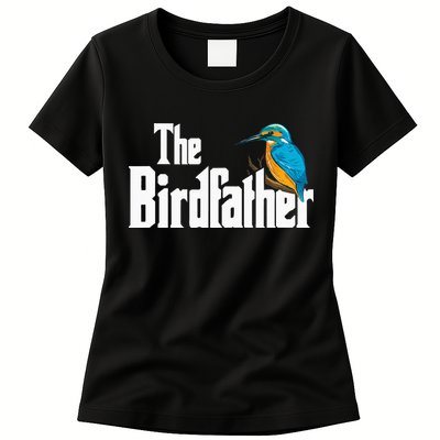 The Birdfather Bird Watching Funny Meme Birder Daddy Womens T-Shirt