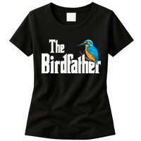 The Birdfather Bird Watching Funny Meme Birder Daddy Womens T-Shirt